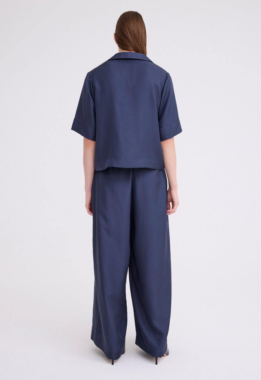 Jac + Jack Blume Silk Twill Top - Sly Blue